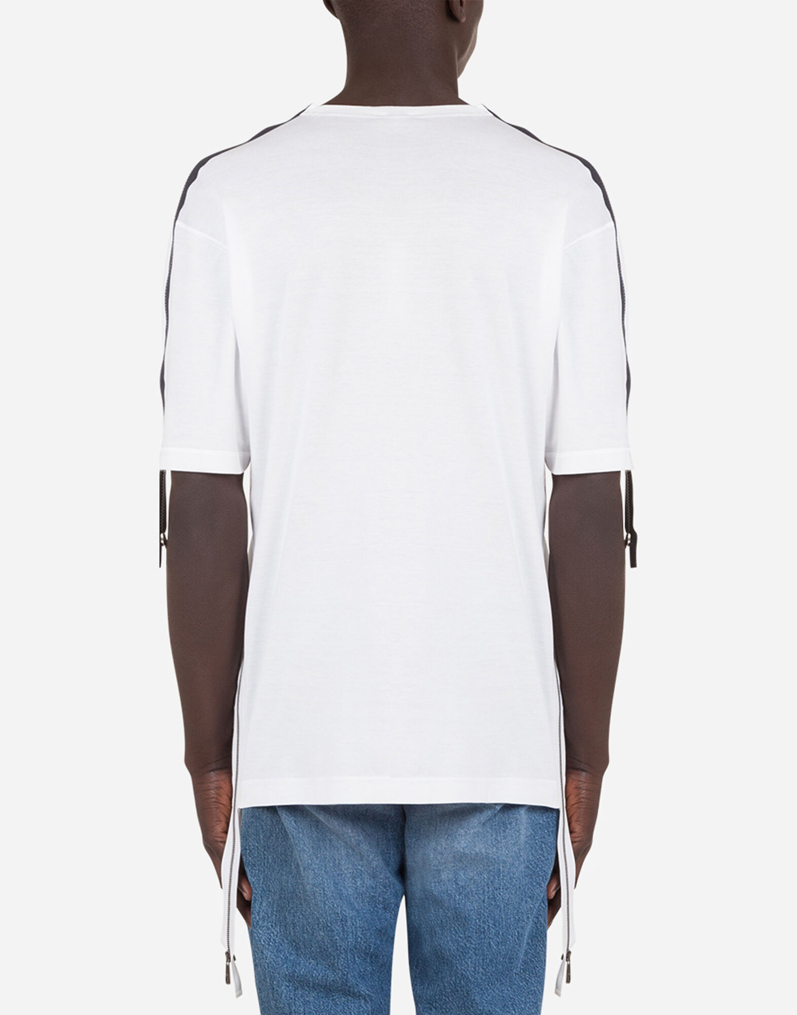 DOLCE & GABBANA T-shirt Red Logo Print Cropped Crew Neck Men