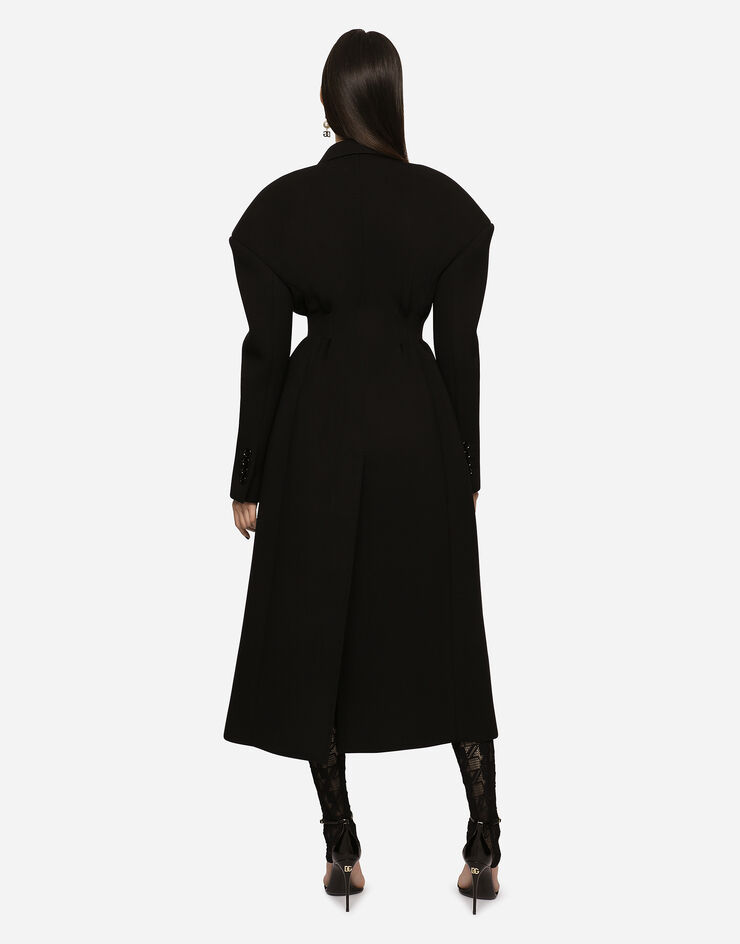 Dolce & Gabbana Double-breasted technical jersey coat Black F0C2GTFUFJT
