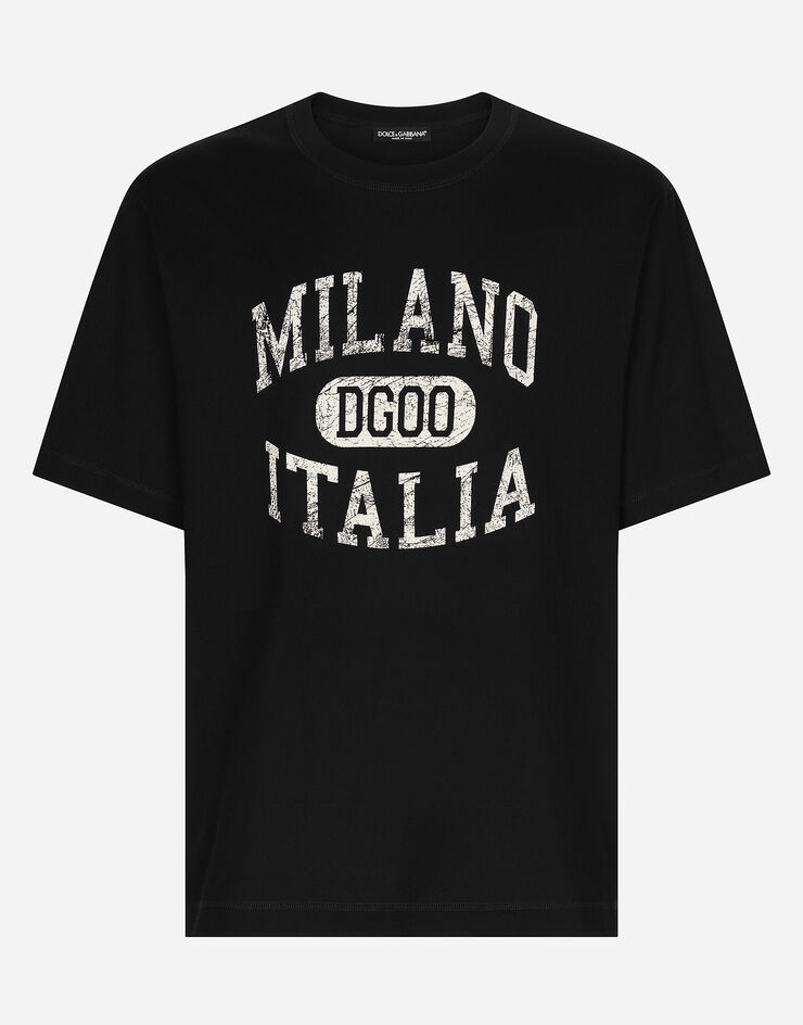 Dolce & Gabbana T-shirt en coton à imprimé logo DG Noir G8PN9TG7NPV