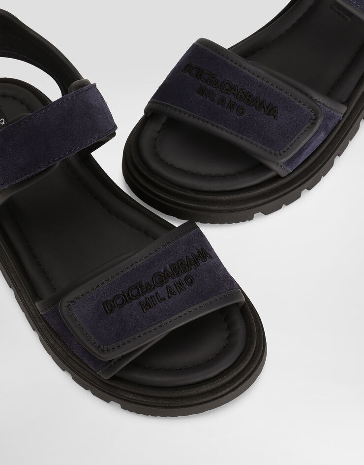 Dolce & Gabbana Sandalo in crosta con logo Dolce&Gabbana Blu DA5284A4434