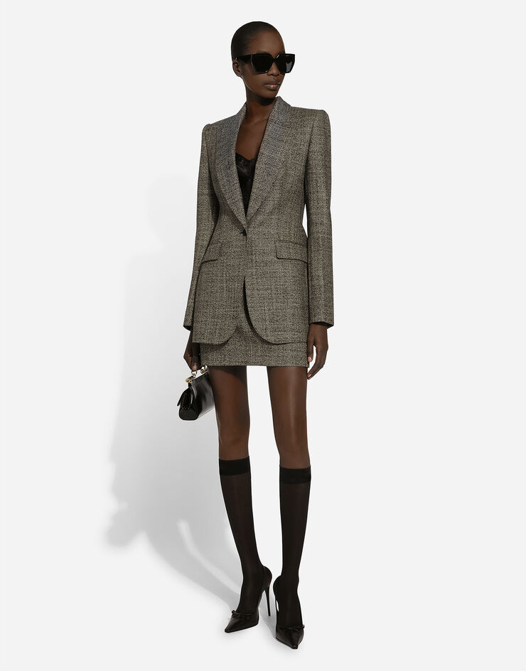 Dolce & Gabbana Single-breasted wool micro-tweed Turlington jacket Multicolor F29ZTTFM2G4