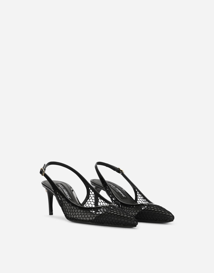 Dolce & Gabbana Patent leather and mesh slingbacks Black CG0632AG883