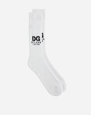 Dolce&Gabbana Stretch cotton socks with jacquard DG logo Multicolor GXR74ZJFMT4