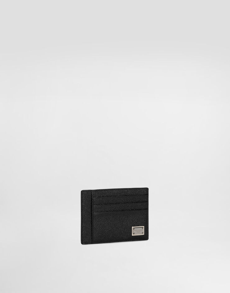 Dolce & Gabbana Kartenetui aus Kalbsleder Dauphine-Prägung Schwarz BP3325AG219