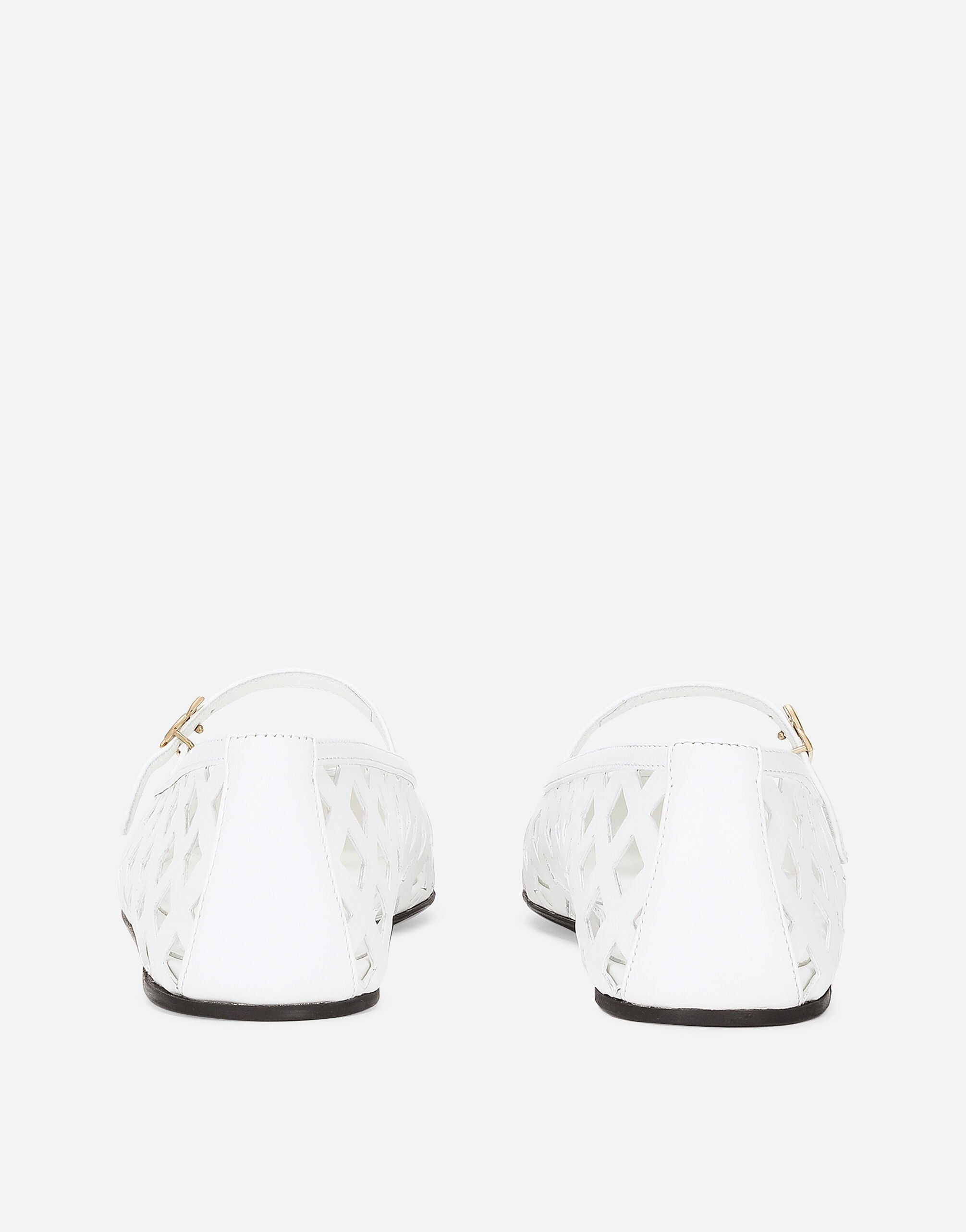 DOLCE & GABBANA オフンワクハレエフラット CB0216AW576 80002 Openwork calfskin ballet flats in White for Women