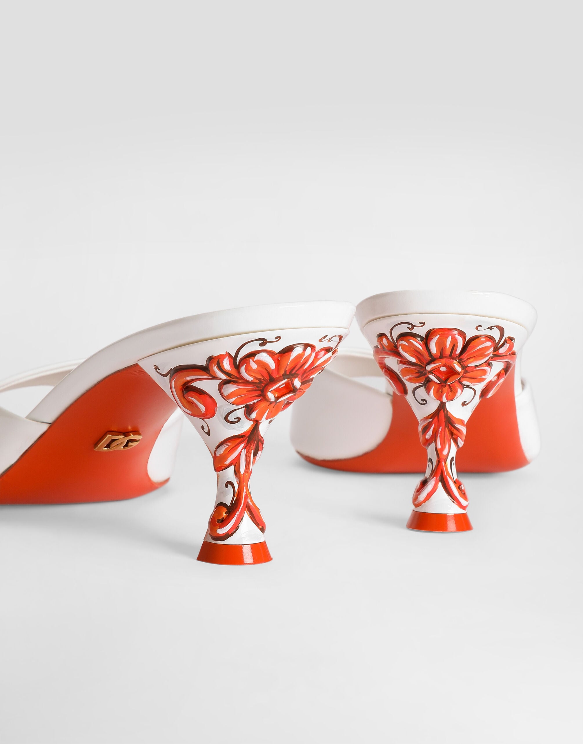 Mules in patent leather in White for Women | Dolce&Gabbana® US