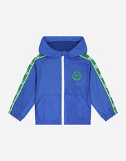 DolceGabbanaSpa Nylon jacket with DG logo band Blue L1JW2VG7I2P
