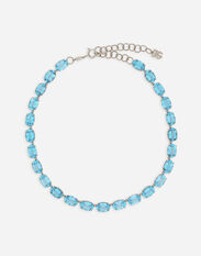 Dolce & Gabbana Anna necklace in white gold 18kt with light blue topazes Gold WNQA3GWQC01