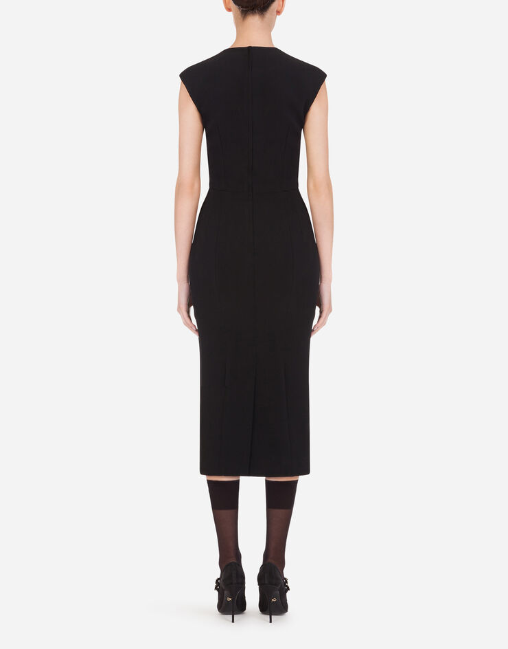 Dolce & Gabbana Longuette dress in cady Black F6I8GTFURDV