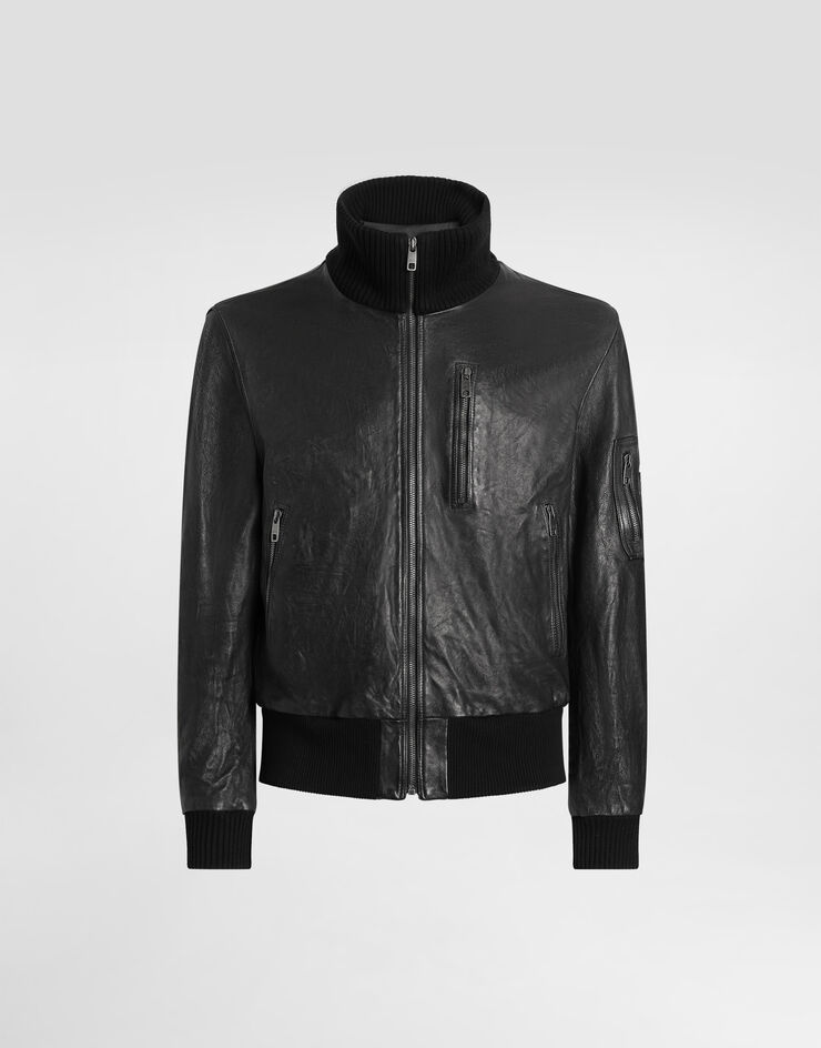 Dolce & Gabbana Aged effect nappa jacket Black G9BQOLHULXI