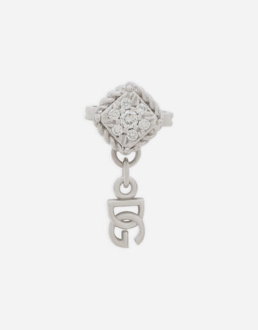 Dolce & Gabbana 다이아몬드 파베 세팅 18K 화이트 골드 싱글 이어링 골드 WSQB1GWPE01