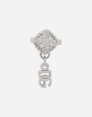 Dolce & Gabbana Mono boucle d’oreille en or blanc 18 ct avec pavé de diamants Blanc WSQB1GWSPBL