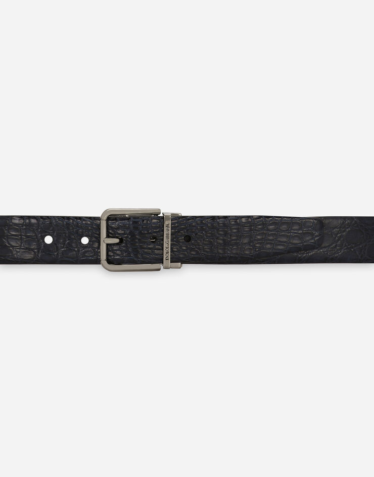 Dolce & Gabbana Crocodile nappa belt Blue BC4078A2107