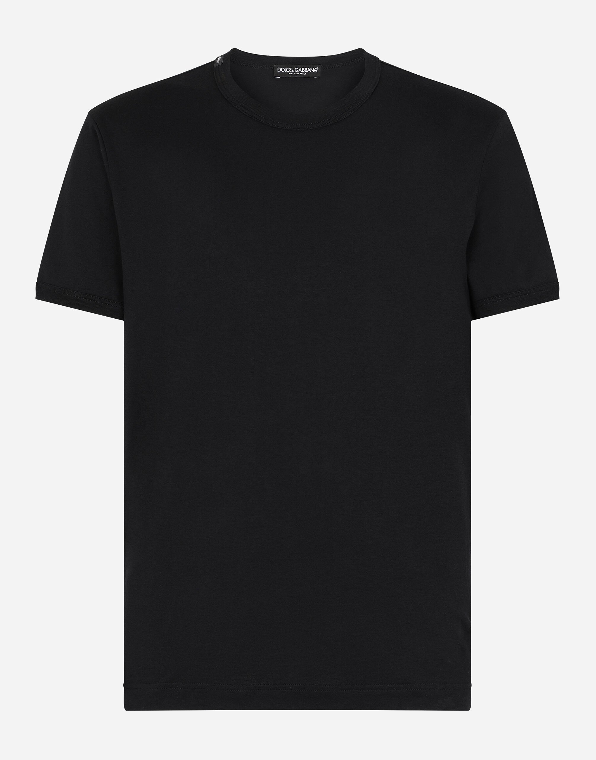 Dolce&Gabbana Camiseta algodón con logo Black GY6IETFUFJR