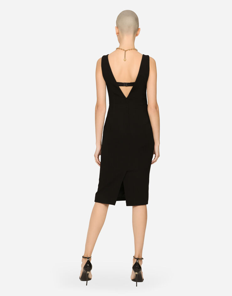 Dolce & Gabbana Wool crepe midi dress Black F6H6ETFU2TZ