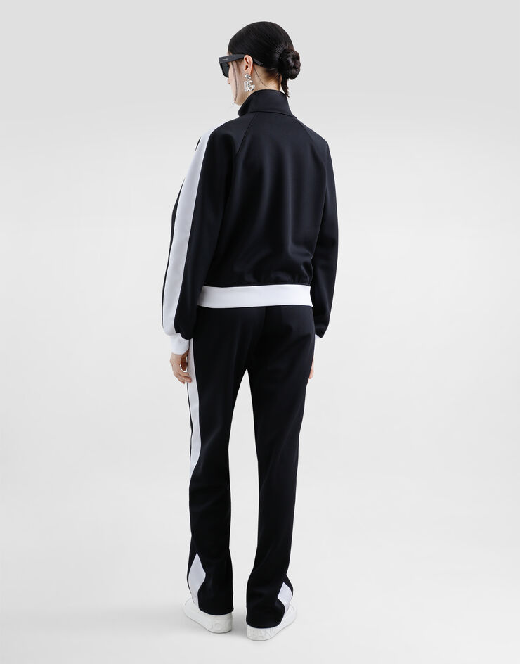 Dolce & Gabbana DG 徽标刺绣三醋酸纤维慢跑裤 黑 FTC94ZGDCX8