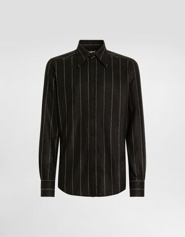 Dolce & Gabbana Pinstriped flannel shirt Multicolor G5NP9TFRZAP