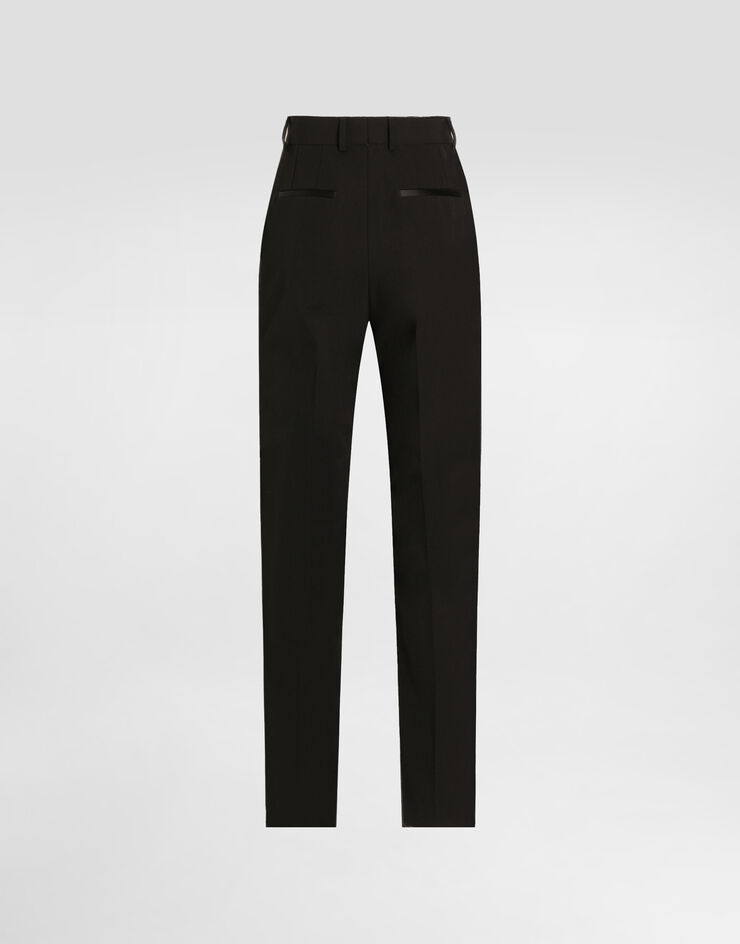 Dolce & Gabbana Tailored woolen tuxedo pants Black FTAM0TGDC5Y