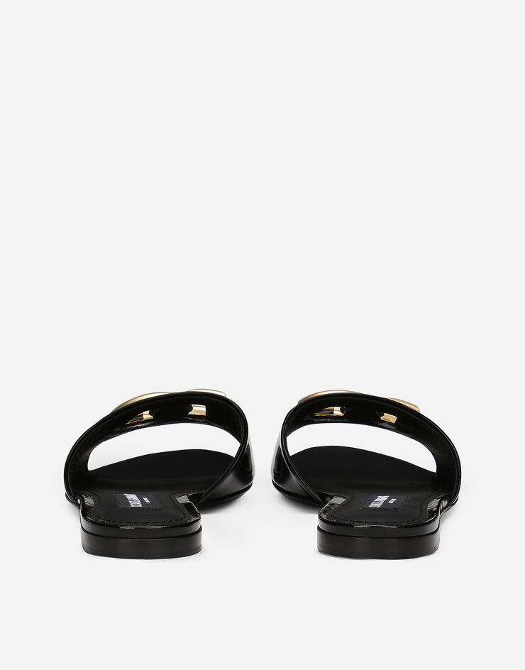 Dolce & Gabbana Polished calfskin sliders Black CQ0592A1037