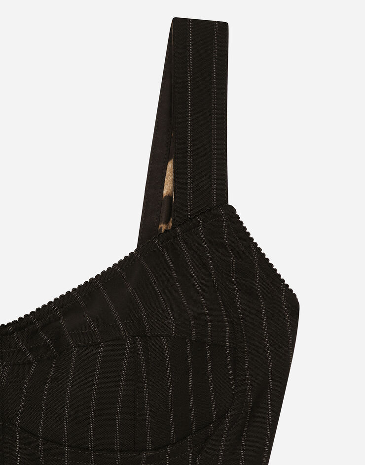 Dolce & Gabbana Pinstripe wool corset top Multicolor F7W98TFRBDB