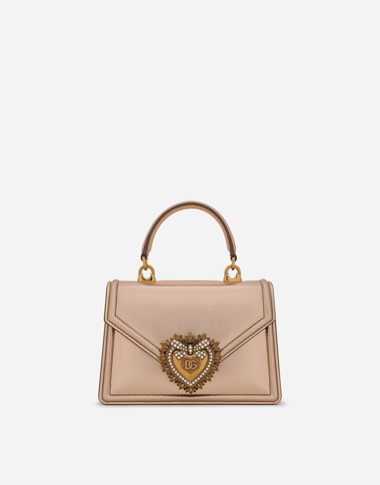 Dolce & Gabbana Sac Devotion petit format en cuir nappa mordoré Doré BB6711A1016