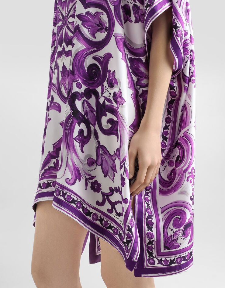 Dolce & Gabbana Majolica-print twill caftan Multicolor F6TTETHI1TK