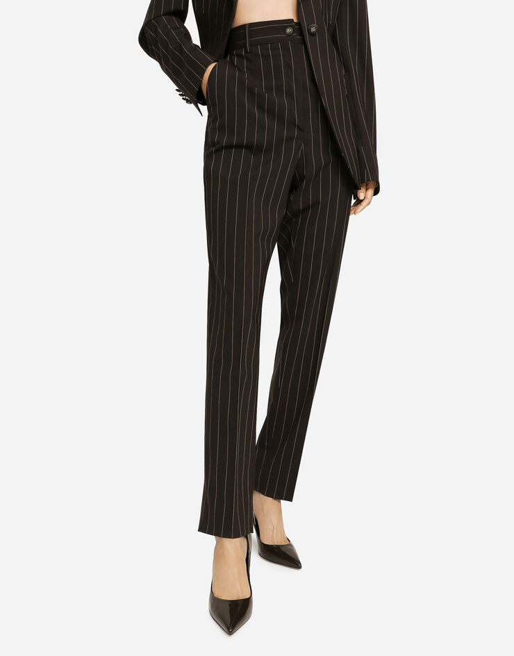 Multicolor US pinstripe pants High-waisted wool for in Dolce&Gabbana® |