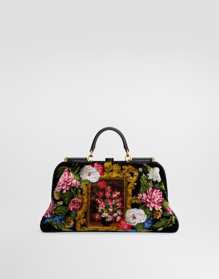 Dolce & Gabbana Large Grandma handbag in velvet stitch embroidery Dolce & Gabbana Large Grandma handbag in velvet stitch embroidery Multicolor BB7992B3T59