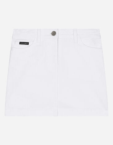 Dolce & Gabbana 5-pocket short skirt in ripped denim Print LB3L54G7K4O