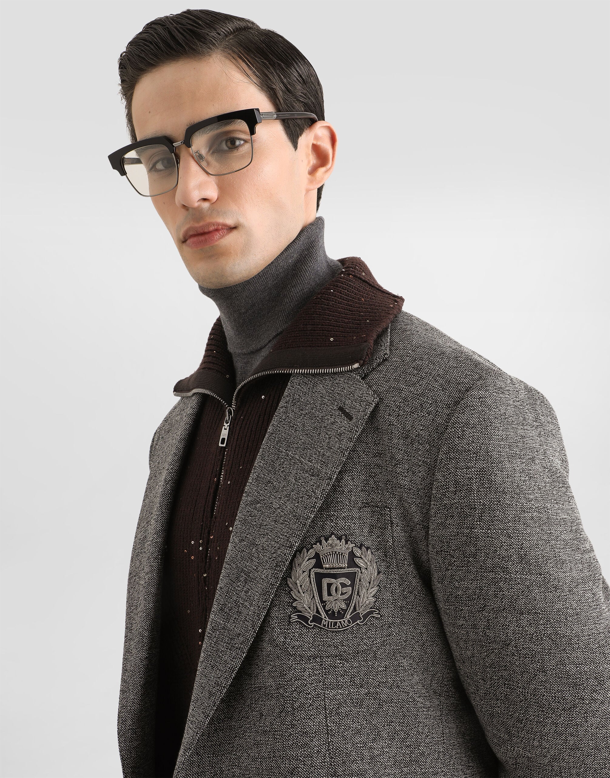Portofino single-breasted jacket in birdseye wool - thumbnail 5