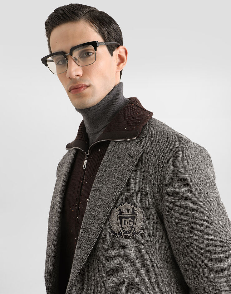 Dolce & Gabbana Portofino single-breasted jacket in birdseye wool Dolce & Gabbana Portofino single-breasted jacket in birdseye wool G2WX9ZFMBAS