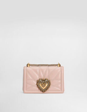 Dolce & Gabbana Medium Devotion bag in quilted nappa leather Pale Pink BB7158AW437