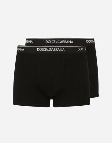 Dolce & Gabbana Pack de deux boxers classiques en coton stretch Noir M9C03JONN95