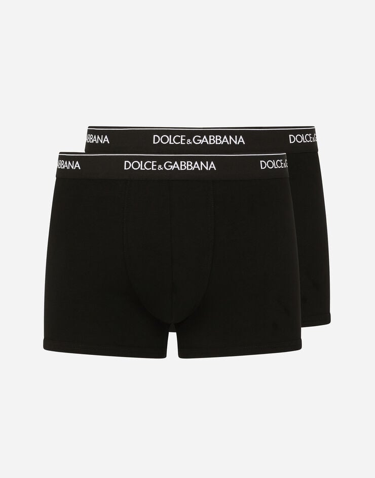 Dolce & Gabbana Pack de deux boxers classiques en coton stretch Noir M9C07JONN95