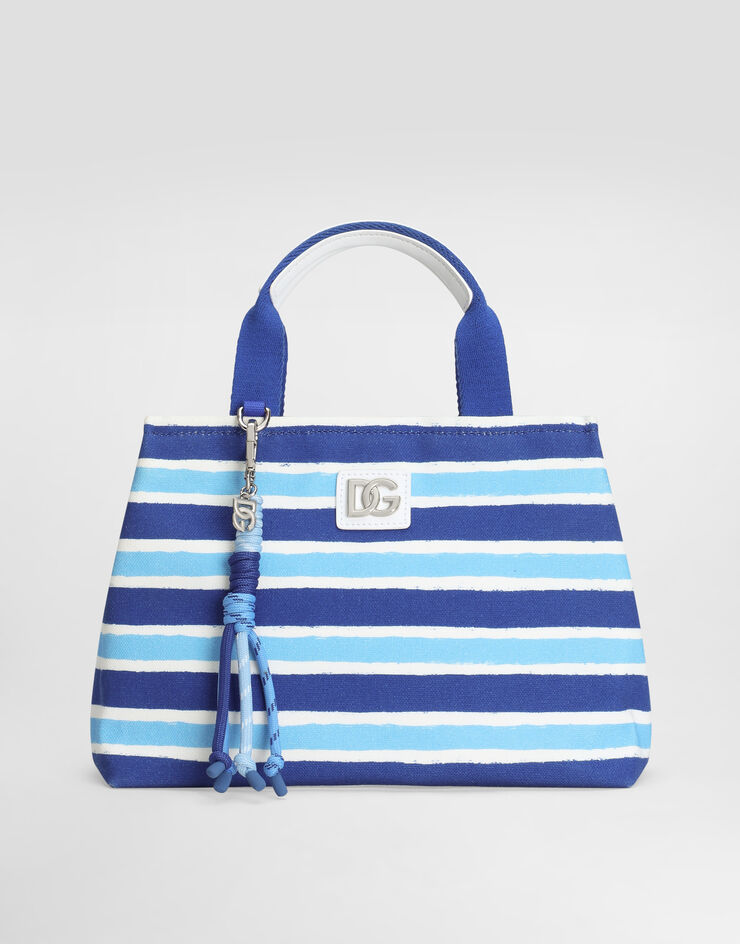 Dolce & Gabbana Canvas handbag with striped print Azure EB0116AF538