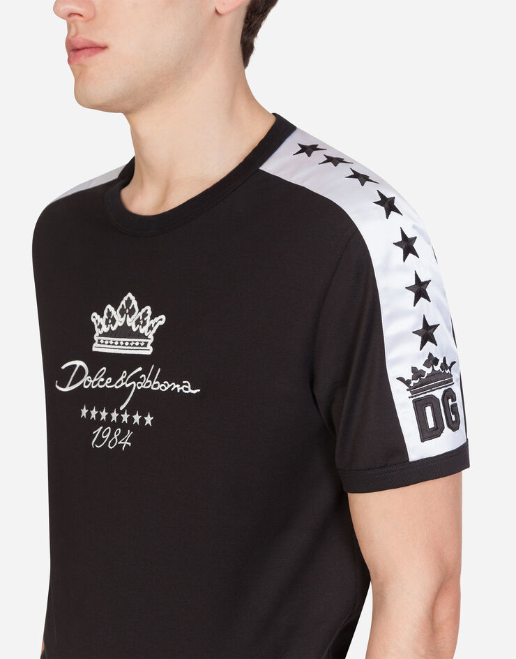 Dolce & Gabbana COTTON T-SHIRT WITH DG PRINT NOIR G8KV4ZFU7EQ