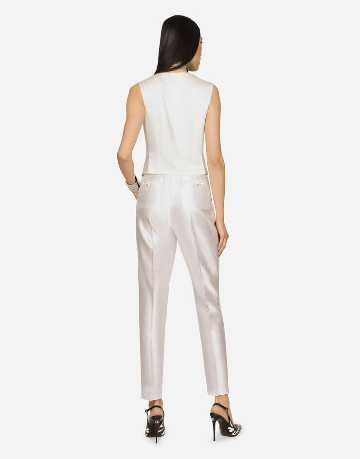 Dolce & Gabbana Hose aus Shantung Weiss FTCJDTFU1L5