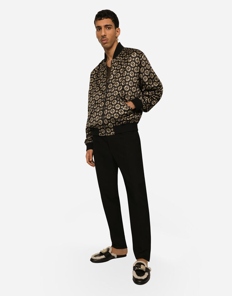 Dolce&Gabbana Nylon jacket with all-over DG logo print Black G9AJYTISMEY
