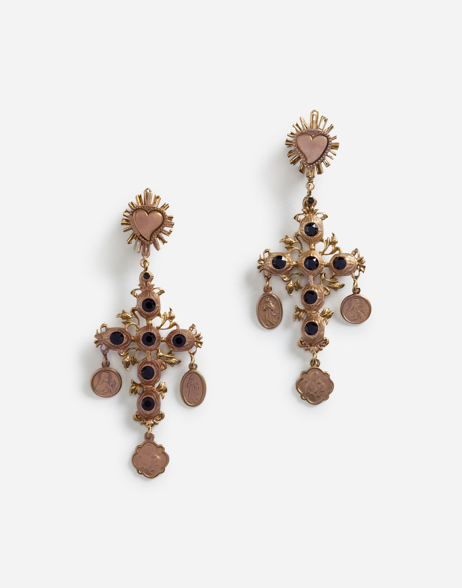 Pendant earrings with decorative elements in GOLD for Women Dolce Gabbana