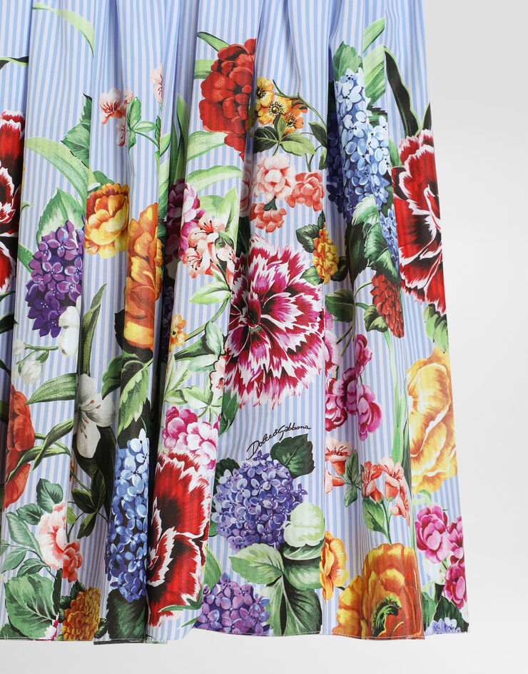 Dolce & Gabbana Robe en popeline rayée à imprimé fleurs Imprimé L54DG6FI5K7