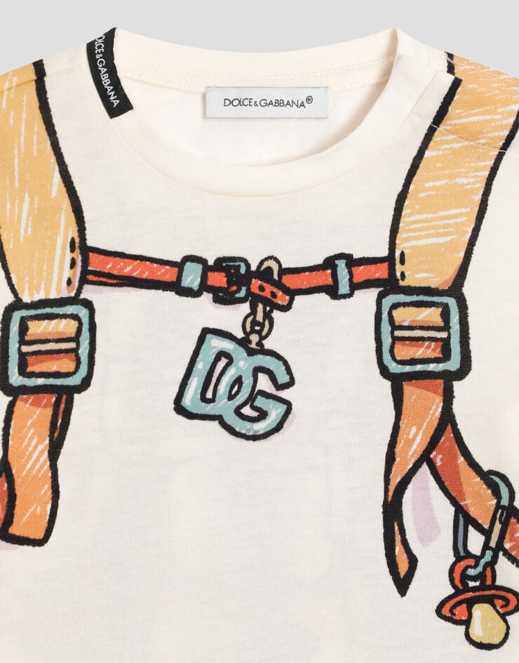 Dolce & Gabbana Jersey t-shirt with backpack print Print L1JTEYII7IP