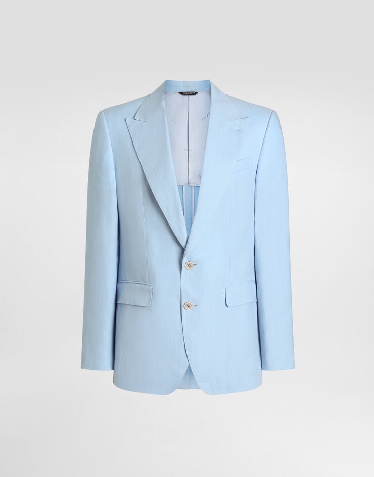 Dolce & Gabbana Sicilia single-breasted linen jacket Azure G2UR6TFU4JB