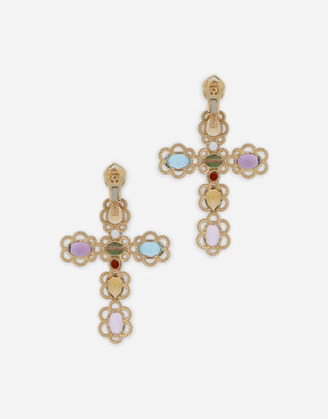 Dolce & Gabbana Rainbow Earrings 18kt yellow gold and multicolored gems Yellow Gold WEQR4GWMIX1