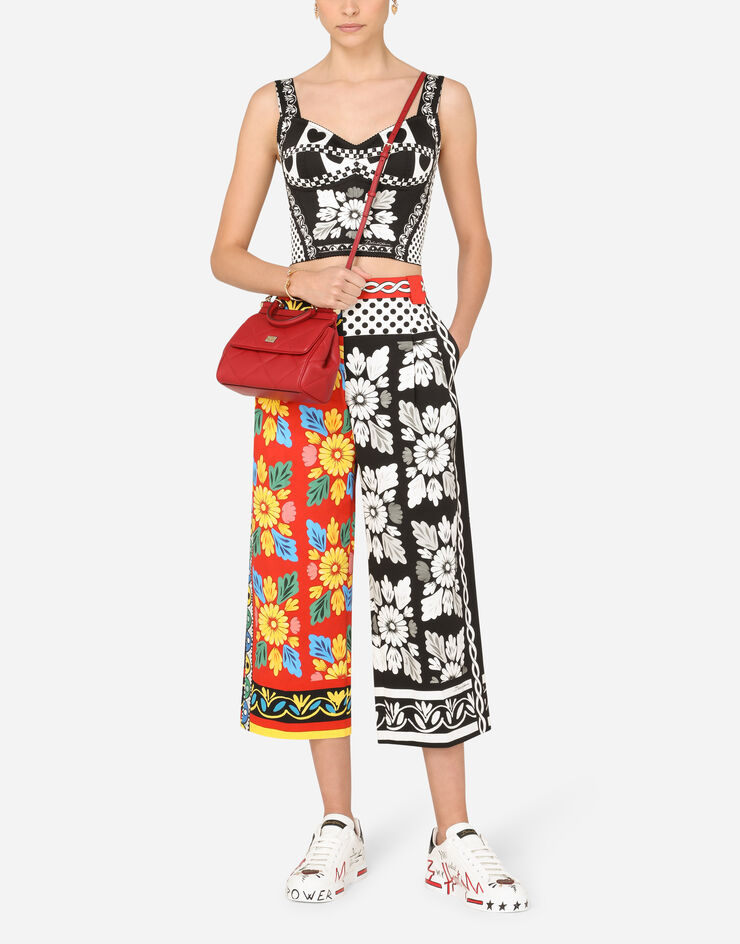 Dolce & Gabbana Patchwork-print drill culottes Dolce & Gabbana Patchwork-print drill culottes MULTICOLOR I3B87WFPFO9