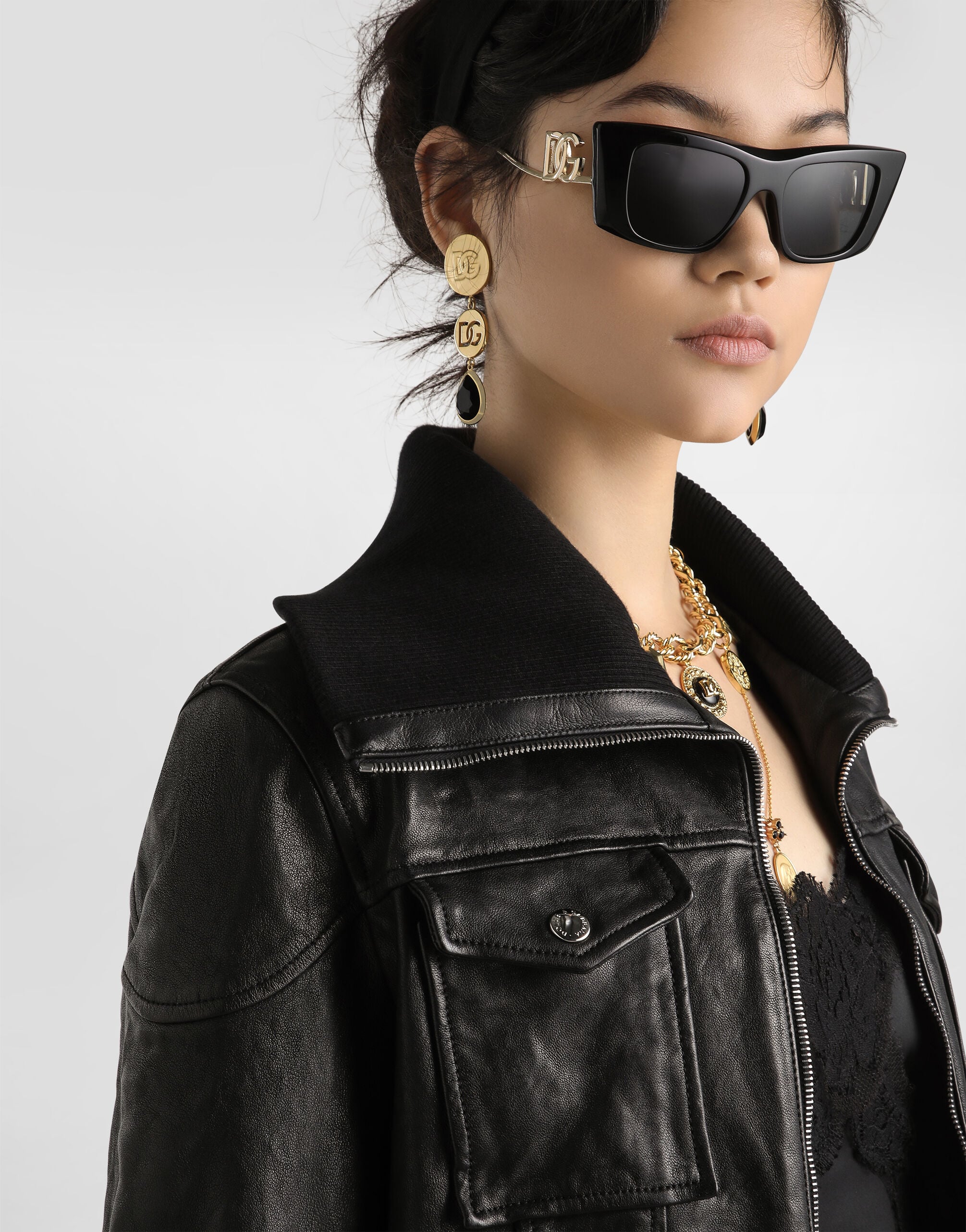 Nappa leather jacket in Black for Women | Dolce&Gabbana® US