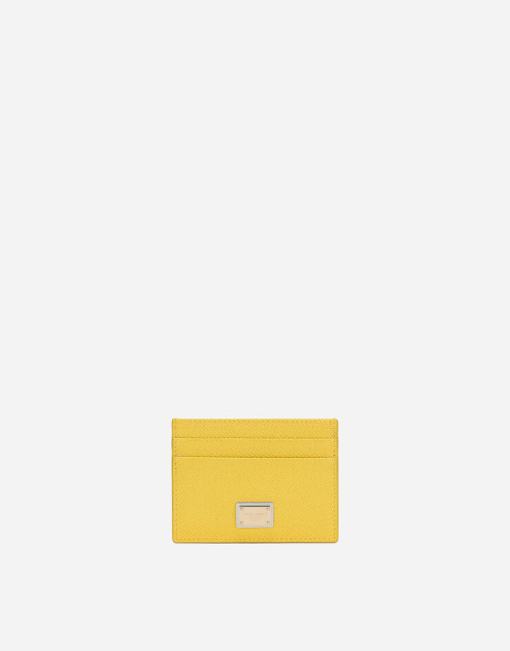 Dolce & Gabbana Dauphine calfskin card holder Yellow BI0330A1001