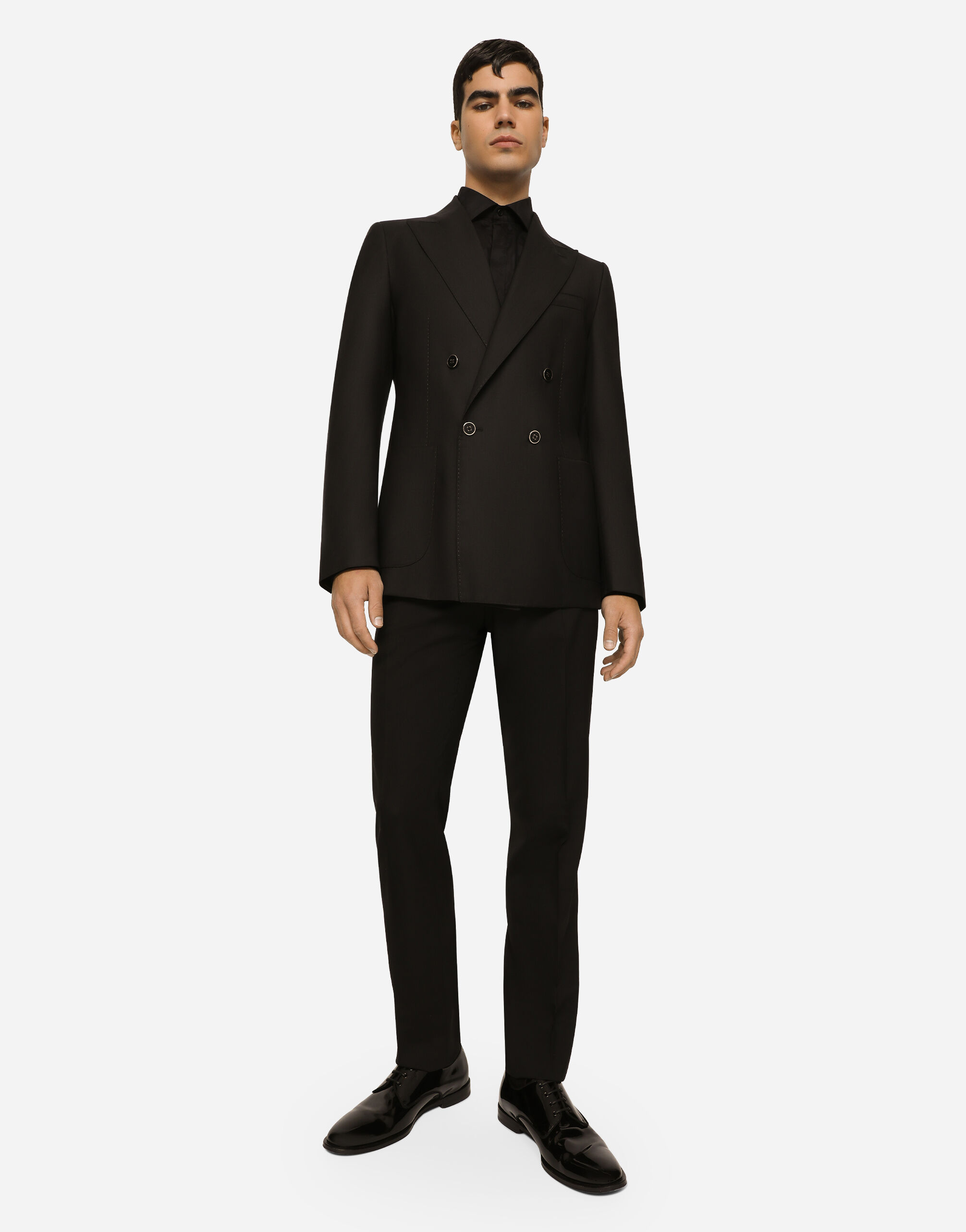 Cotton jacquard gold shirt in BLACK for Men | Dolce&Gabbana® US