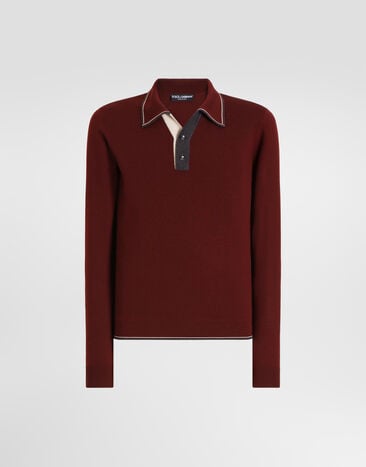 Dolce & Gabbana Wool polo shirt Dolce & Gabbana Wool polo shirt Bordeaux GXZDBTJCVH8