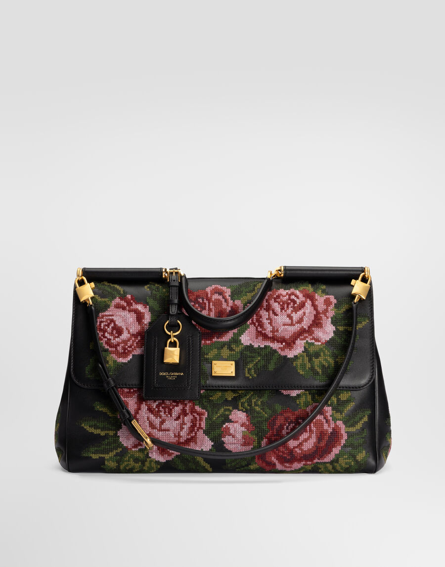 Maxi My Sicily handbag in fine stitch embroidery