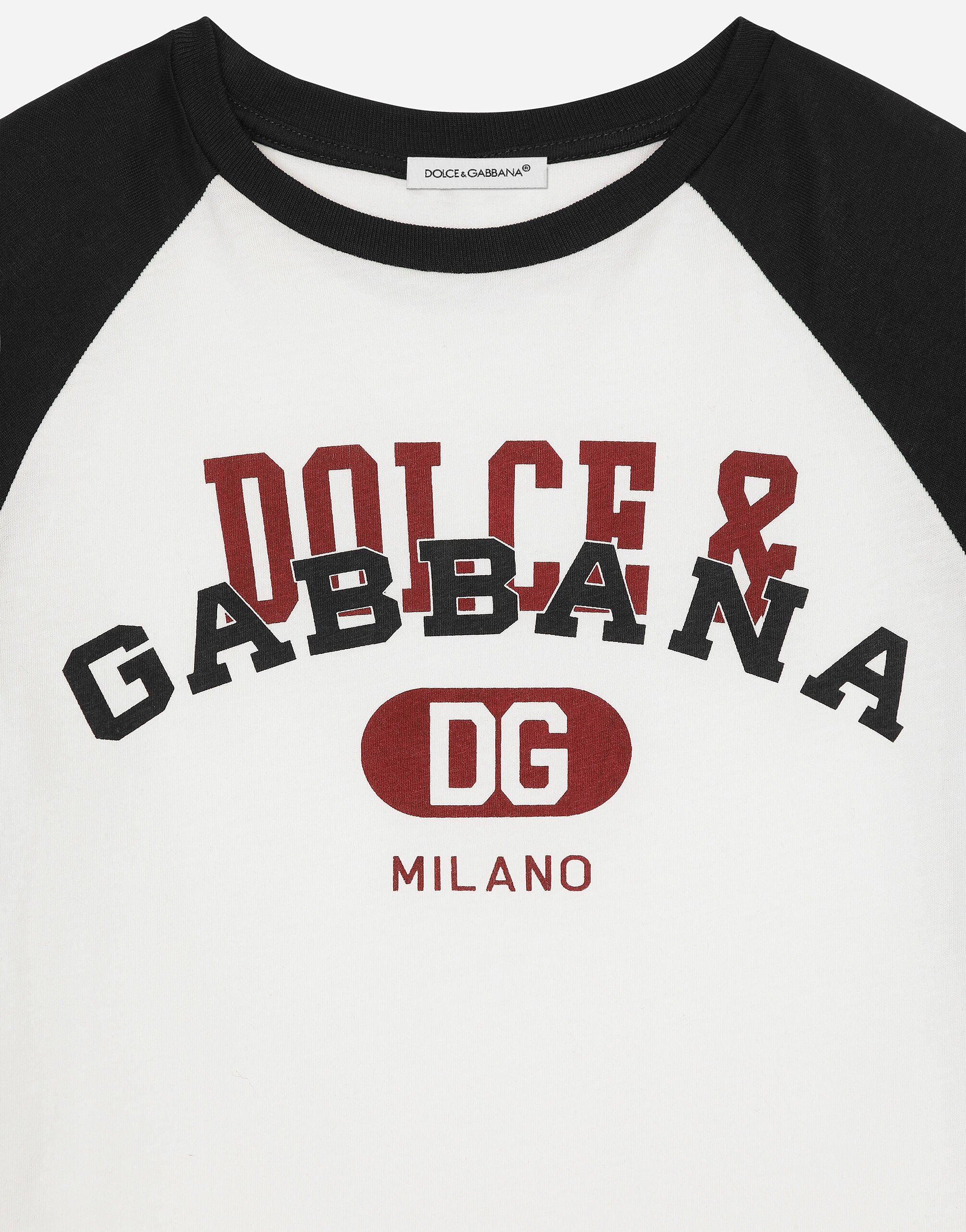 Jersey T-shirt with Dolce&Gabbana logo in Multicolor for